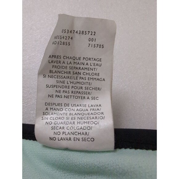 Nike Triangle Bikini Top Womens 14 Black White Stripe Tie Back Removable Pads - Picture 7 of 7